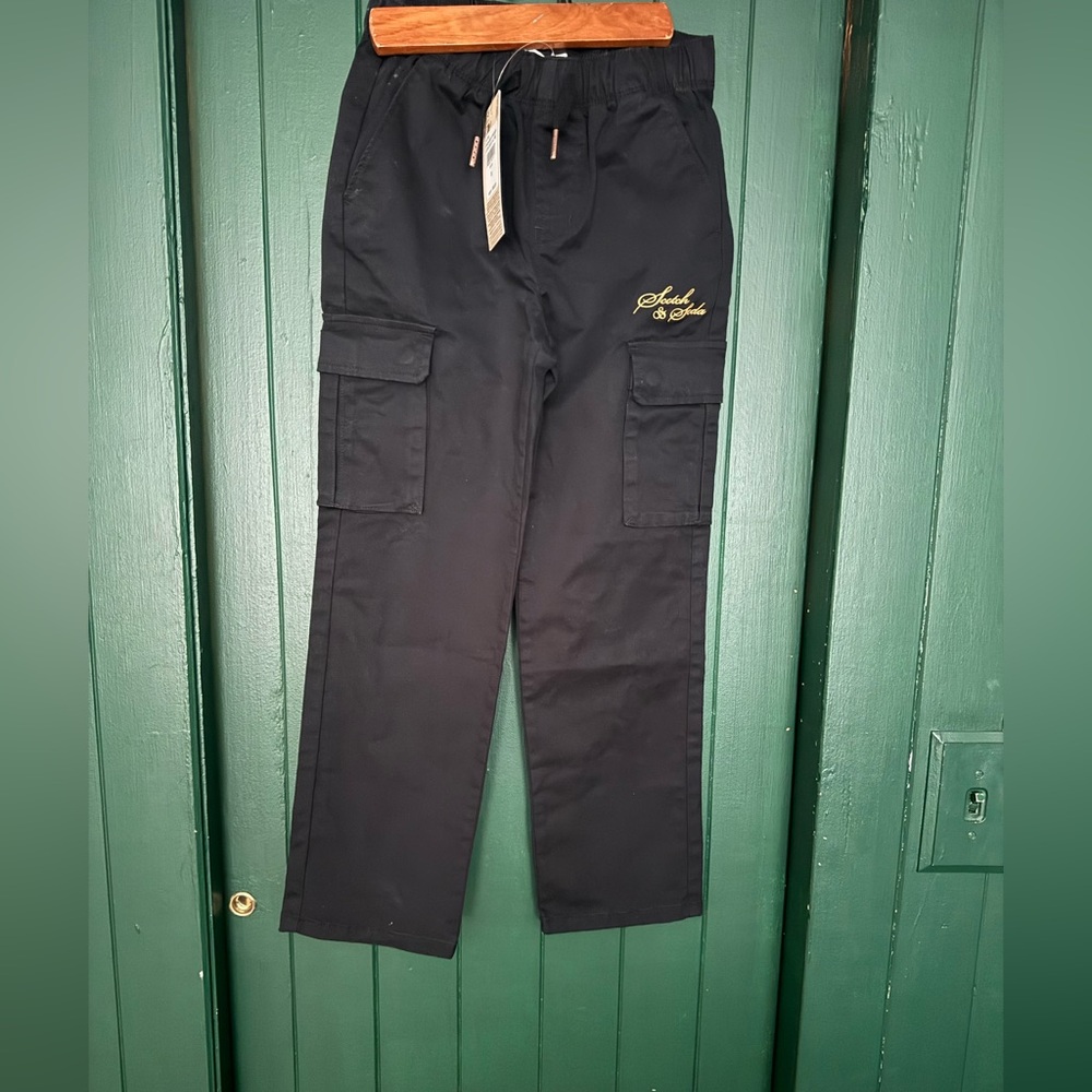 Boys Scotch & Soda Black Cargo Pants